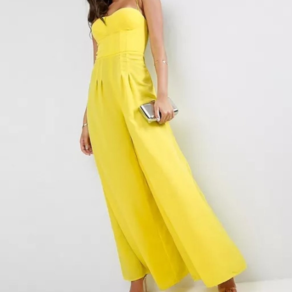 ASOS Premium Jumpsuit with Structured Bodice and Super Wide Leg